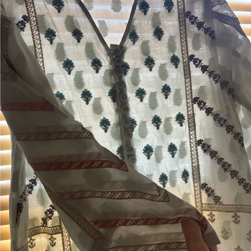 Final price !Embroidered Sheer Tunic Dress